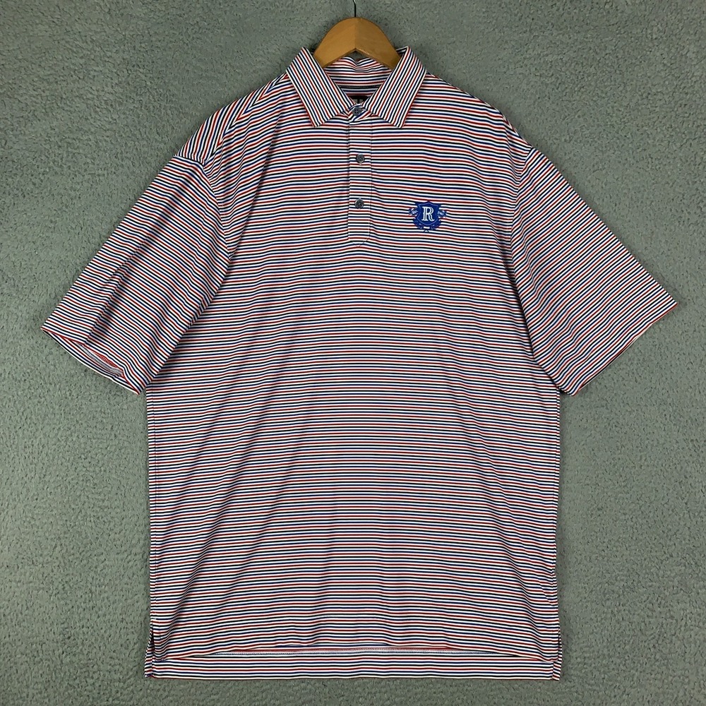 FootJoy Golf Polo Shirt Mens Large L Multi Stripe Short Sleeve Embroidered Logo